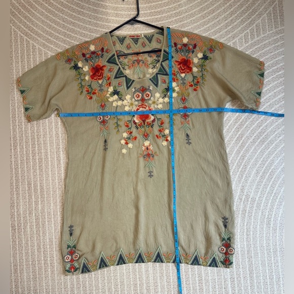 Johnny Was Tamaya Túnica Embroydered Floral Tropical Cruise vacation size M - Picture 5 of 9